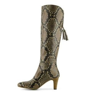 wide calf snake print boots